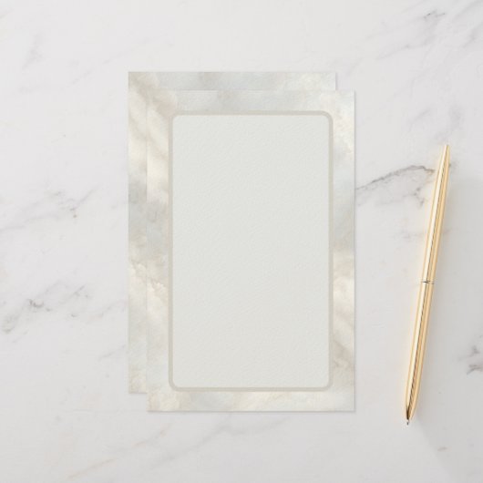 Tijdloze Verfijnde Moderne Luxe Marmer Briefpapier (Voorkant / Achterkant in situ)