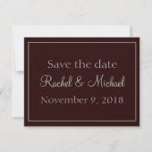Tijdloze verfijning Paarse Save the Date (Voorkant)