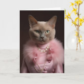 Tijdloze verjaardagskaart voor kattenliefhebbers kaart (Gele Bloem)