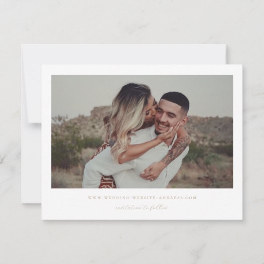 Tijdloze Vines Beige Crest Monogram Foto Save The Date (Achterkant)