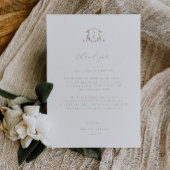 Tijdloze Vines Crest Receptie Dank u kaart