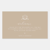 Tijdloze Vines Crest welkomsttas Beige Rechthoekige Sticker (Voorkant)