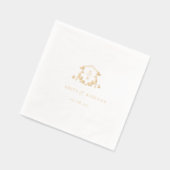 Tijdloze Vines Monogram Bruiloft Crest Folie Servetten (Links)