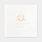 Tijdloze Vines Monogram Bruiloft Crest Folie Servetten (Voorkant)