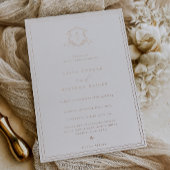 Tijdloze Vines Monogram Bruiloft Crest Folie Uitnodiging