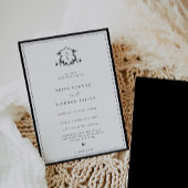 Tijdloze Vines Monogram Bruiloft Crest Kaart