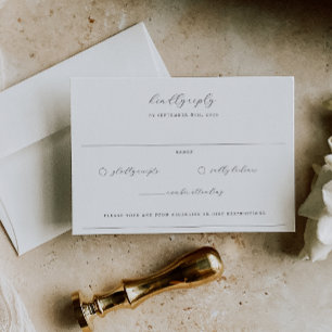 Tijdloze Vines Monogram Bruiloft Crest RSVP Kaartje