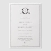 Tijdloze Vines Monogram bruiloft Vellum Uitnodigingen (Voorkant)