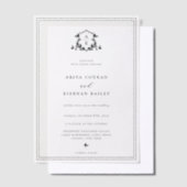 Tijdloze Vines Monogram bruiloft Vellum Uitnodigingen (Offset)