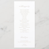 Tijdloze Vines Monogram Crest Beige Programmakaart (Achterkant)