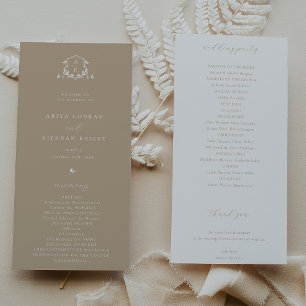 Tijdloze Vines Monogram Crest Beige Programmakaart