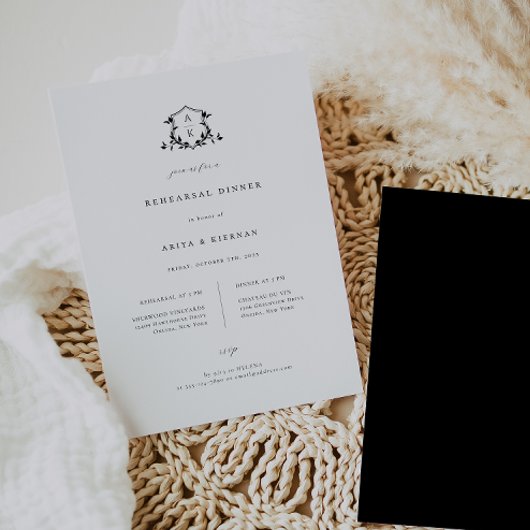 Tijdloze Vines Zwart Crest repetitie diner Aankondiging