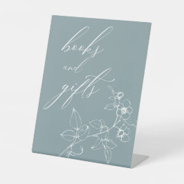 Tijdloze Vintage Bloem Baby Shower Boeken Cadeaus  Reclamebord Met Voetstuk