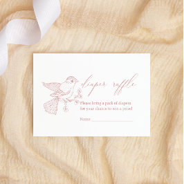 Tijdloze Vintage Bloem Baby Shower Luier Raffle Notitiekaartje