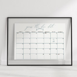 Tijdloze Vintage Bloem Baby Shower Raad Datum Poster