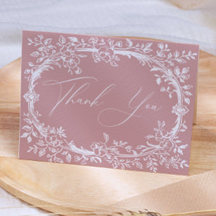 Tijdloze Vintage Bloem Roze Baby Shower Bedankkaart