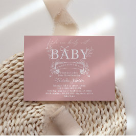 Tijdloze Vintage Bloem Roze Baby Shower Kaart