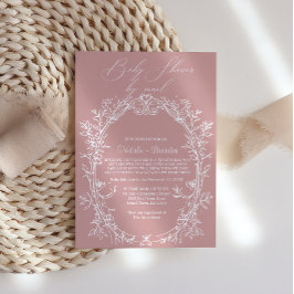 Tijdloze Vintage Bloem Roze Per Post Baby Shower Kaart
