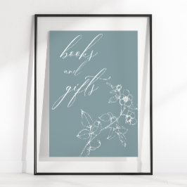 Tijdloze Vintage Bloemen Baby Shower Boeken Cadeau Poster