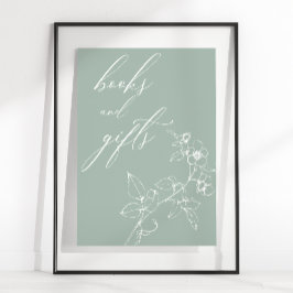 Tijdloze Vintage Bloemen Baby Shower Boeken Cadeau Poster