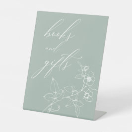 Tijdloze Vintage Bloemen Baby Shower Boeken Cadeau Reclamebord Met Voetstuk