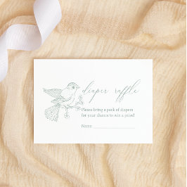 Tijdloze Vintage Bloemen Baby Shower Luier Raffle Notitiekaartje