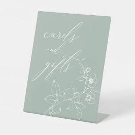 Tijdloze Vintage Bloemige Baby Shower Kaarten Cade Reclamebord Met Voetstuk