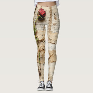 Tijdloze Vintage Bloemrijke Liebesbrief Leggings