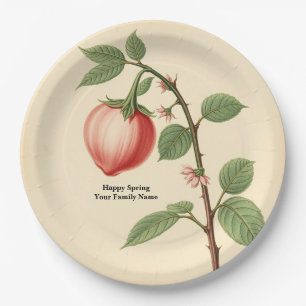 Tijdloze Vintage Briar Rose Hip Gravure Stof Papieren Bordje