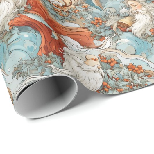 Tijdloze vintage kerst cadeaupapier (Rol Hoek)