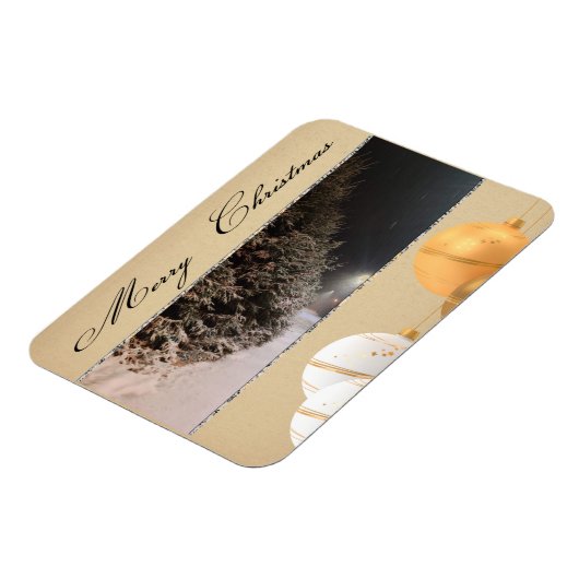 Tijdloze Vintage Kerstwensen Magneet (Linkerzijde)