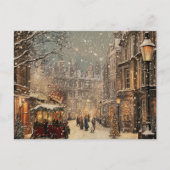 Tijdloze Vintage Londen Snowy Christmas Feestdagenkaart (Voorkant)