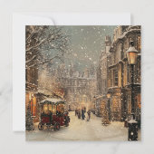 Tijdloze Vintage Londen Winter Kerstmis Feestdagenkaart (Voorkant)
