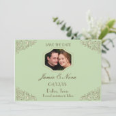 Tijdloze Vintage - save the date cards (Staand voorkant)