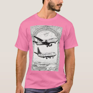 Tijdloze vlucht: Black & White Luchtvaartgeschiede T-shirt