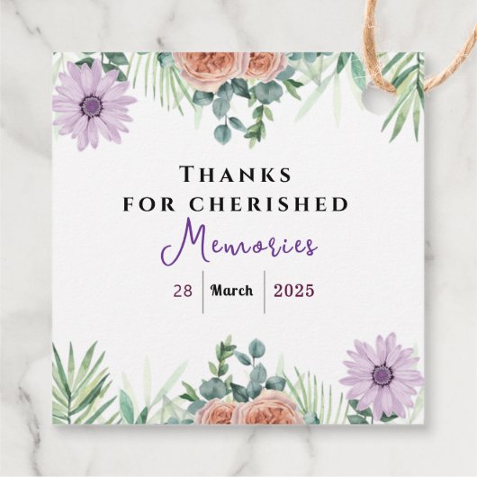 Tijdloze vriendschap bedankjes labels (Achterkant)