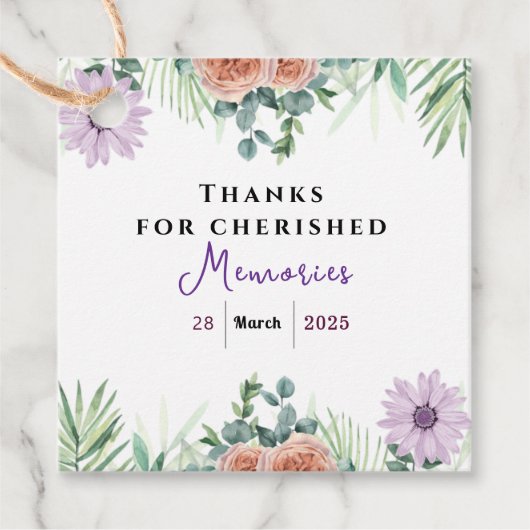 Tijdloze vriendschap bedankjes labels (Voorkant)