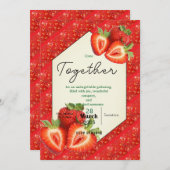 Tijdloze vriendschap met aardbei kaart (Voorkant / Achterkant)