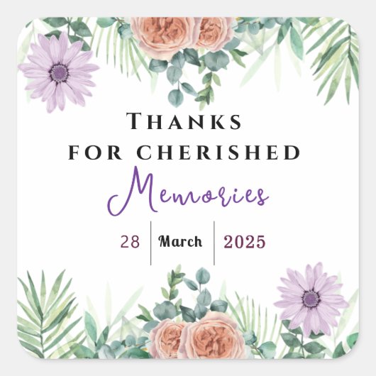 Tijdloze vriendschap vierkante sticker (Voorkant)