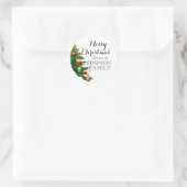 Tijdloze vrolijke kerst traditionele boom ronde sticker (Tas)