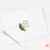 Tijdloze vrolijke kerst traditionele boom ronde sticker (Envelop)