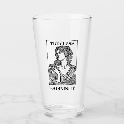 "Tijdloze Vrouwelijkheid" Elegant geëtst 16 oz. Gl Glas (Voorkant)