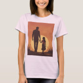 Tijdloze wandeling – Ouder & Kind Retro Art Design T-shirt (Voorkant)