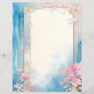 Tijdloze Waterverf Bloemen Scrapbook Papier