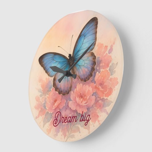Tijdloze Waterverf Floral Butterfly Wall Art Grote Klok (Hoek)
