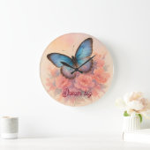 Tijdloze Waterverf Floral Butterfly Wall Art Grote Klok (Huis)