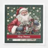 Tijdloze Waterverf Santa Claus Tafelservetten Servet (Voorkant)