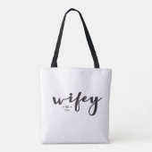 "Tijdloze Wifey Tas: Gepersonaliseerde bruiloft ja Tote Bag (Achterkant)