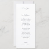 Tijdloze Wijnstok Bruiloft Crest Menu Kaart (Achterkant)
