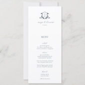 Tijdloze Wijnstok Bruiloft Crest Menu Kaart (Voorkant)